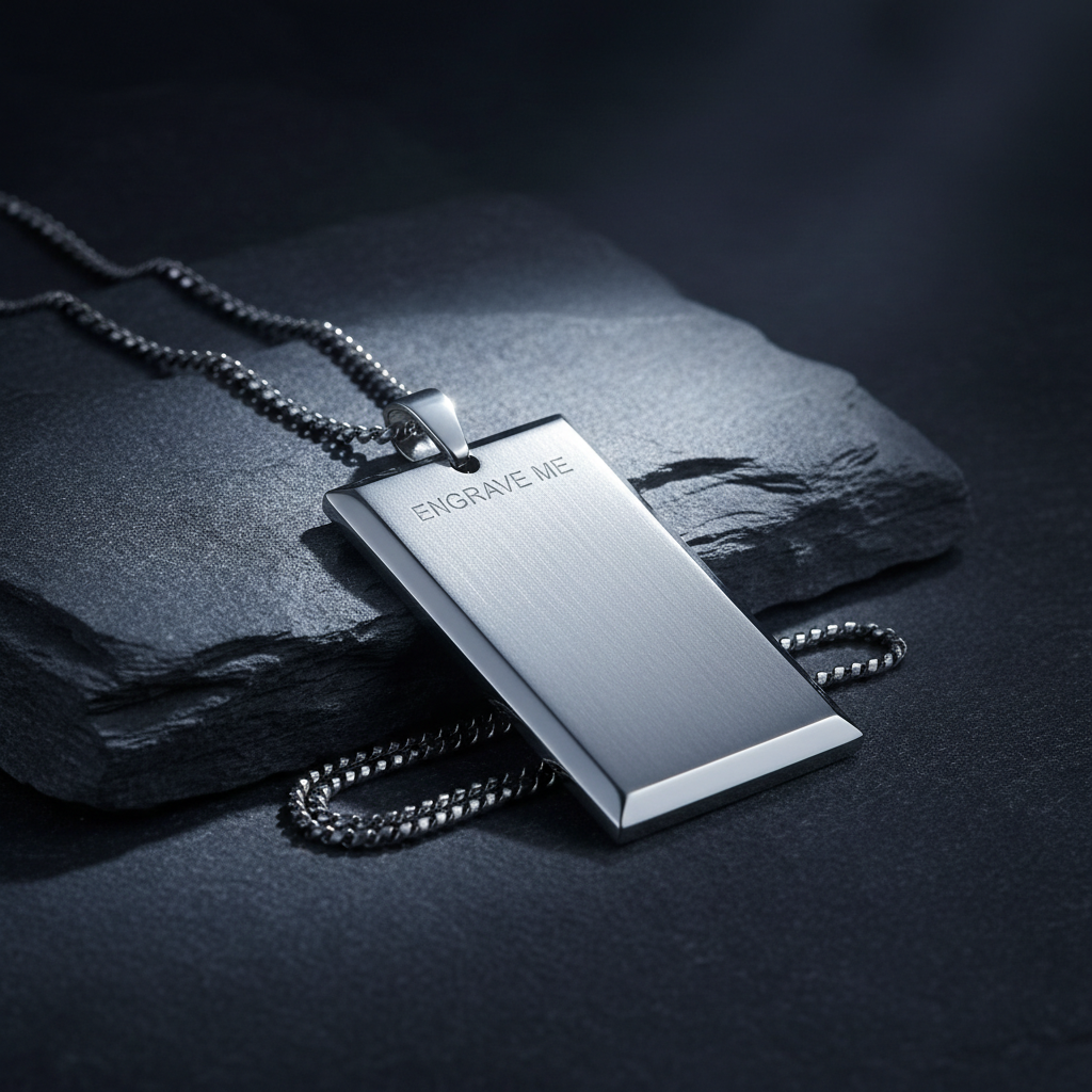 Forge Engravable Steel Tag Pendant